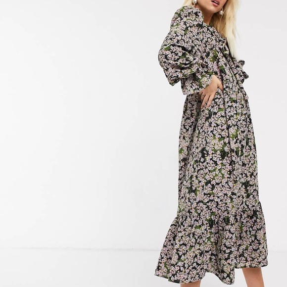Never Fully dressed long sleeve maxi dress green floral size 18 - Picture 9 of 9